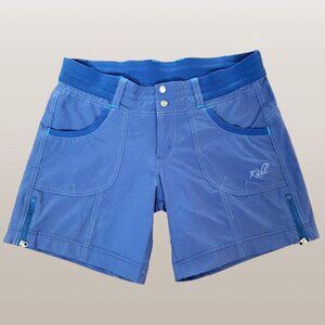 KUHL Free Range Gorpcore Camping/Hiking Shorts - Blue with Side Leg Zipper Vent
